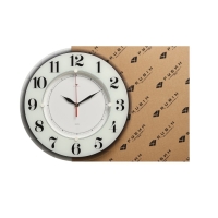 Часы настенные, интерьерные "Рубин", бесшумные, d-34 см, белые