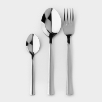 Набор столовый &laquo;Торжество&raquo;, 18 предметов, толщина 2 мм, картонная коробка, цвет серебряный