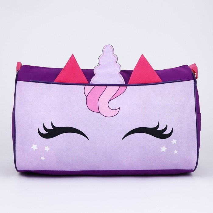 Сумка детская спортивная для девочки «Единорог», 40×21×24 см, сиреневая Сумка детская спортивная для девочки «Единорог», 40×21×24 см, сиреневая