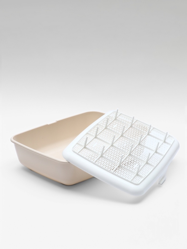 Лоток ALTA для кошек с сеткой 50 х 38 х13,5 см , бело-бежевый