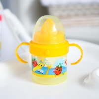 Поильник детский с твёрдым носиком «Фруктовая тусовка», 150 мл., с ручками, цвет оранжевый Поильник детский с твёрдым носиком «Фруктовая тусовка», 150 мл., с ручками, цвет оранжевый