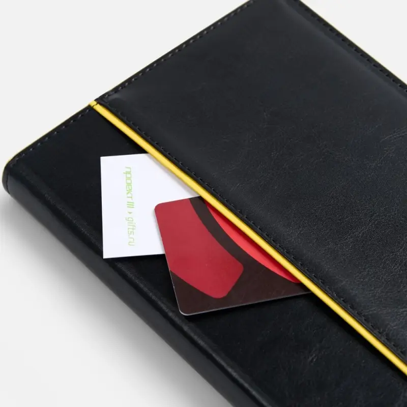 Ежедневник Alanis, недатированный, черный c желтым