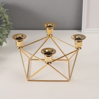 Подсвечник металл на 4 свечи "Геометрия" d-2 см 21х21,5х14 см