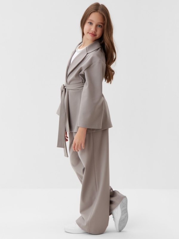 Комплект для девочки (жакет и брюки) MINAKU: PartyDress, цвет серый, рост 140 см