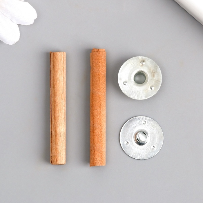 Фитиль для свечи дерево с металлическим держателем круглый набор 2 шт 0,6х5 см Фитиль для свечи дерево с металлическим держателем круглый набор 2 шт 0,6х5 см