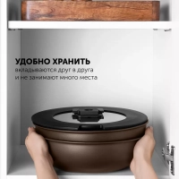 Набор сковород EasyKeep-9D из 9 предметов со съемной ручкой