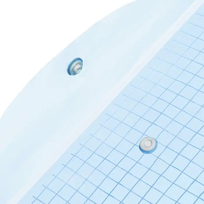 Папка-конверт на кнопке, А4, 80 мкм, "Клетка", тонированная, синяя