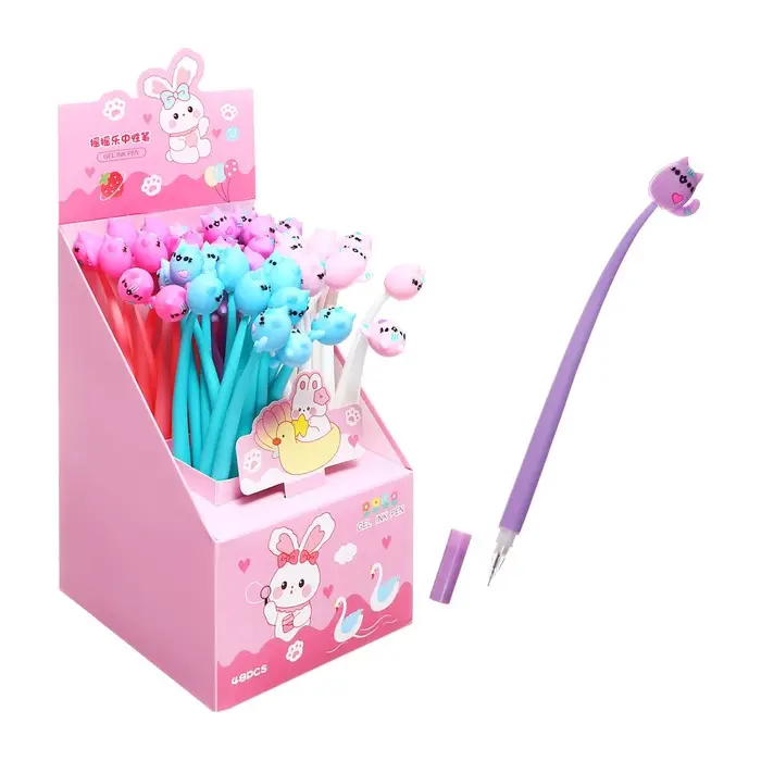 Ручка - прикол гелевая &laquo;Котик&raquo;, синий стержень, МИКС