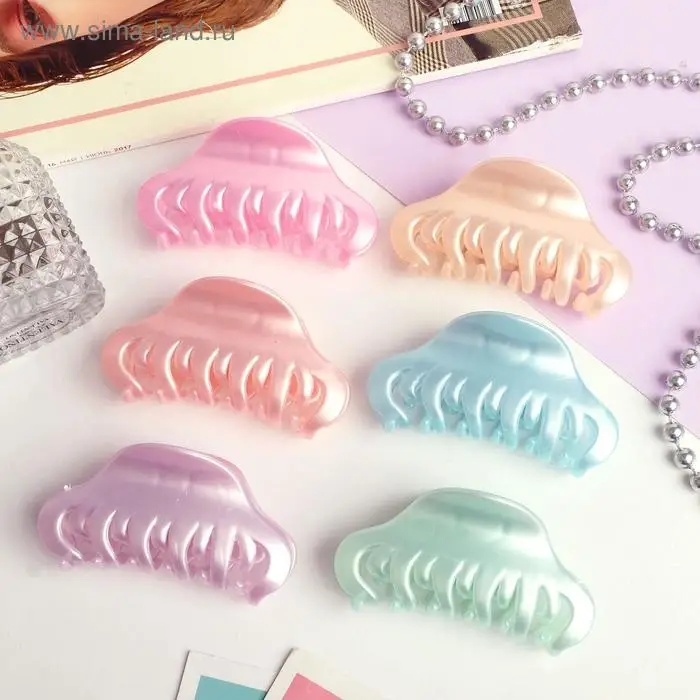 Краб для волос "Перелив" классика, 8,5 см, микс