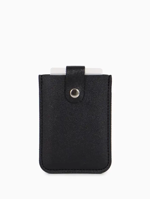 Картхолдер 7,9*0,5*10,3 см, 5 карт, на кнопке, черный