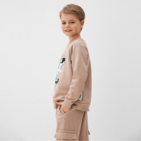 Свитшот детский MINAKU, цвет бежевый, рост 164 см Свитшот детский MINAKU, цвет бежевый, рост 164 см