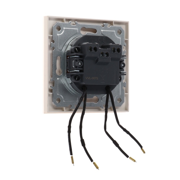 Выключатель TOT Matte Glass, 10 А, 2 кл., с подсветкой, скрытый, стекло, бежевый Выключатель TOT Matte Glass, 10 А, 2 кл., с подсветкой, скрытый, стекло, бежевый