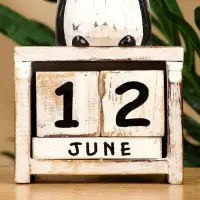 Календарь настольный "Совенок" дерево 11х5х16 см, цв. чёрно-белый