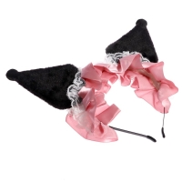 Карнавальный ободок новогодний «Кошка» с рюшками, цвет розовый, аниме Карнавальный ободок новогодний «Кошка» с рюшками, цвет розовый, аниме