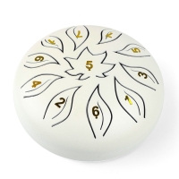 Глюкофон - музыкальный инструмент, цветок белый, 11 лепестков, 18 х 18 х 11 см