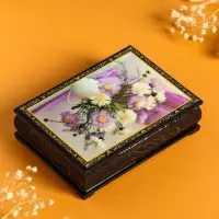 Шкатулка &laquo;Цветы в кувшине&raquo;, 10&times;14 см, лаковая миниатюра