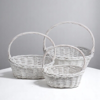 Набор корзин овальные 3 шт, L: 40х32 см, Н14 см, Н с ручкой 37 см.M: 34х26х12Hх33HHS: 29х21х11Hх28 Набор корзин овальные 3 шт, L: 40х32 см, Н14 см, Н с ручкой 37 см.M: 34х26х12Hх33HHS: 29х21х11Hх28