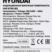 Индукционная варочная поверхность HHI 6740 BG черный