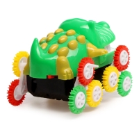 Машинка-перевёртыш &laquo;Крокодил&raquo;, работает от батареек, цвет зеленый