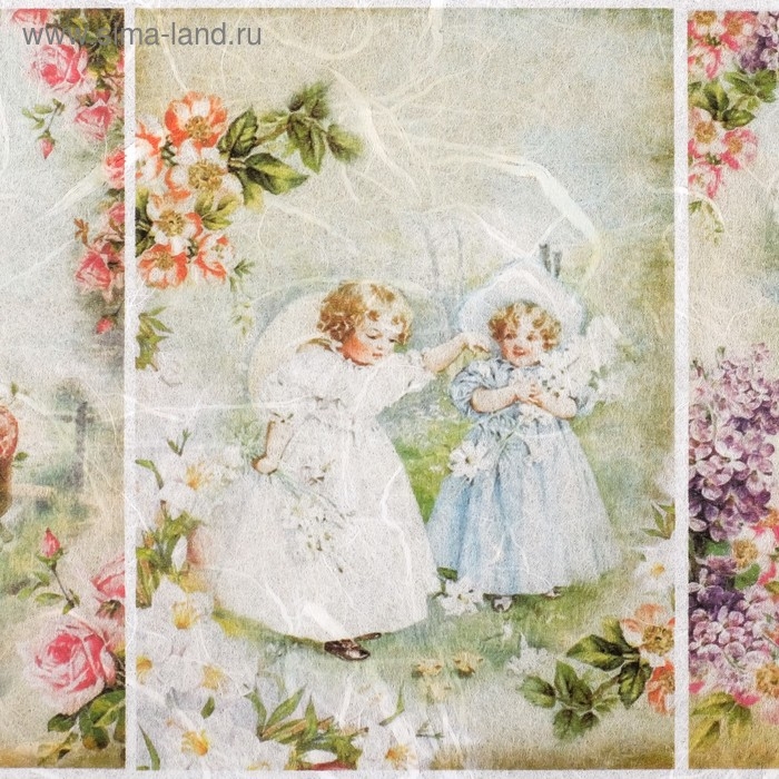 Рисовая декупажная карта "Детки" плотность 25г/м2, формат А4