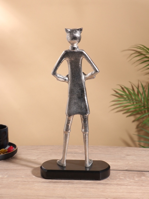 Сувенир "Кот в сапогах" 9х17,5х39 см, алюминий, сталь. дерево