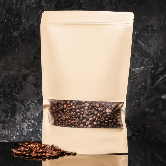 Пакет Zip - lock Крафт с прямоугольным окном,22&times;32&times;4 см