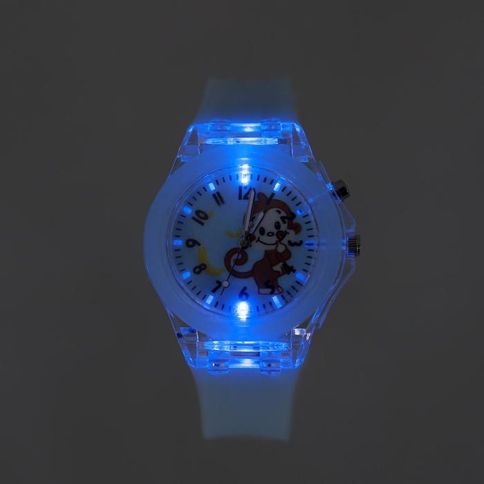 Часы наручные детские "Обезьянка", d-3.8 см, ремешок силикон 23 см