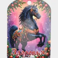 Доска разделочная сувенирная Дарим Красиво &laquo;Символ года. Здоровья&raquo;, дерево, 27.5&times;19.5&times;0.5 см, разноцветная