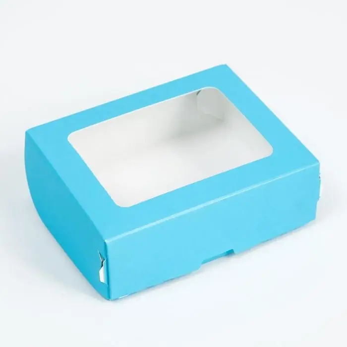 Контейнер на вынос, голубой, 10&times;8&times;3.5 см