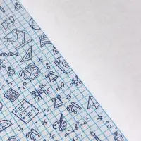 Бумага упаковочная крафт &laquo;Школьная пора&raquo;, голубой/синий на белом фоне 0.7&times;10&plusmn;5% м