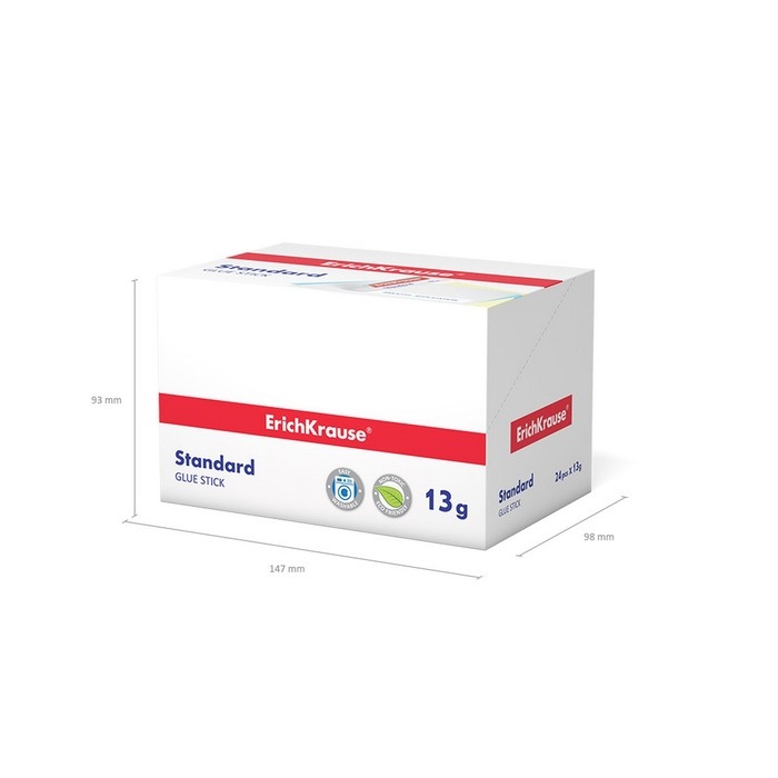 Клей-карандаш ErichKrause Standard, 13 г. быстрое склеивание