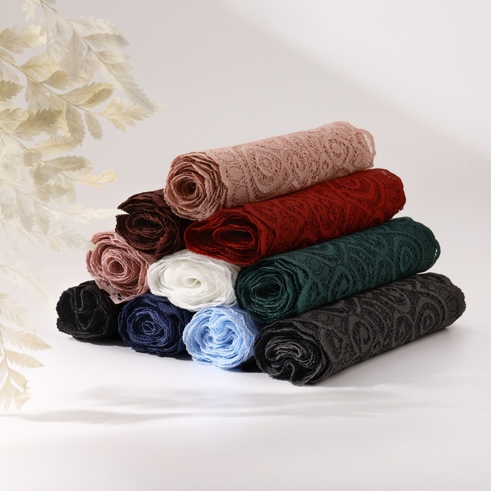 Кружевная эластичная ткань, 180 мм &times; 2,7 &plusmn; 0,5 м, цвет небесно-голубой