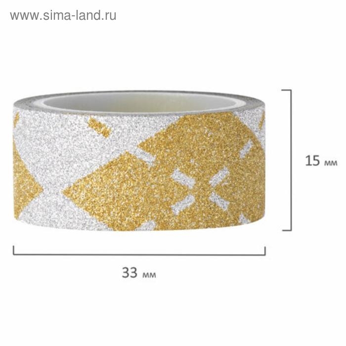 Клейкие ленты полимерные для декора с блестками Клейкие ленты полимерные для декора с блестками "УЗОРЫ", 15 мм х 3 м (набор 7 шт)
