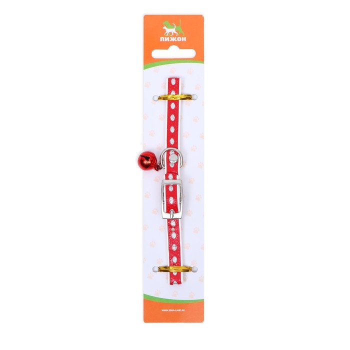 Ошейник из искусственной кожи с блестками, 32 х 1 см, микс цветов