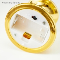 Светодиодная свеча в подсвечнике RISALUX &laquo;Большая&raquo;, ночник LED с эффектом живого пламени, от батареек 2xААА, золото, 7&times;7&times;21 см