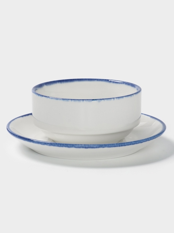 Бульонница с блюдцем "Blue Lagoon" Magistro 11см, 10,8х6,2, цвет белый, синий