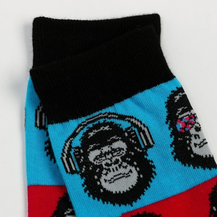 Носки "Обезьяны", цвет розовый/голубой, размер 23-25