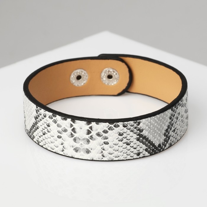Браслет кожа &laquo;Сафари&raquo; питон, цвет бело-чёрный, 22 см