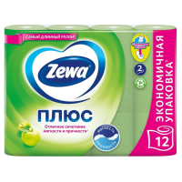 Туалетная бумага Zewa Плюс &laquo;Яблоко&raquo;, 2 слоя, 12 рулонов