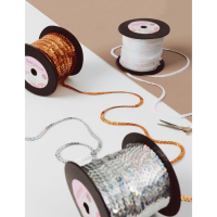 Пайетки на нити, перламутр, 6 мм, 91 &plusmn; 1 м, цвет белый №51