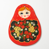 Доска разделочная &laquo;Матрёшка&raquo;, 20&times;26 см, хохлома