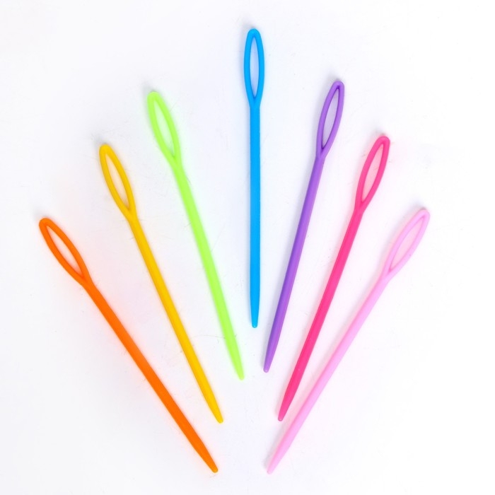 Игла пластиковая, набор 20 шт., размер 1 шт. &mdash; 9 см, цвета МИКС