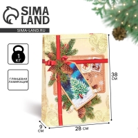 Пакет подарочный новогодний ламинированный &laquo;С Новым годом!&raquo;, L 28 х 38 х 9 см