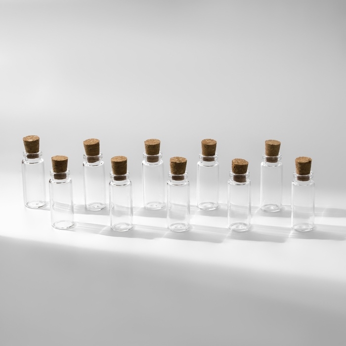 Баночки для хранения бисера, d = 1,2 &times; 3 см, 10 шт