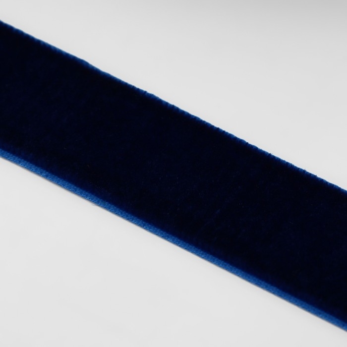 Лента бархатная, 20 мм, 18 ± 1 м, цвет синий №47 Лента бархатная, 20 мм, 18 ± 1 м, цвет синий №47