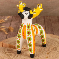 Дымковская игрушка "Олень", микс