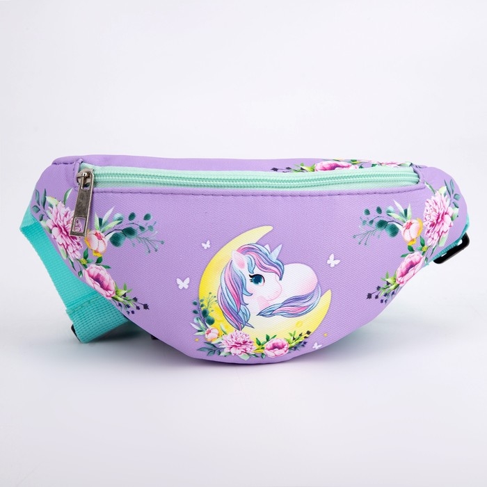 Сумка детская для девочки поясная &laquo;Лунный единорог&raquo; 20 см х 10 см х 6 см