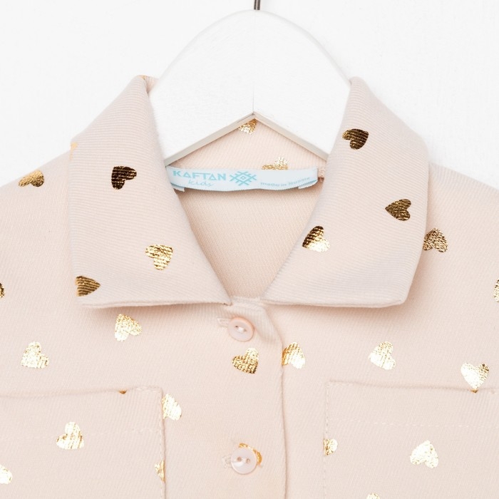 Платье детское KAFTAN Платье детское KAFTAN "Сердечки", р. 38 (146-152), бежевый