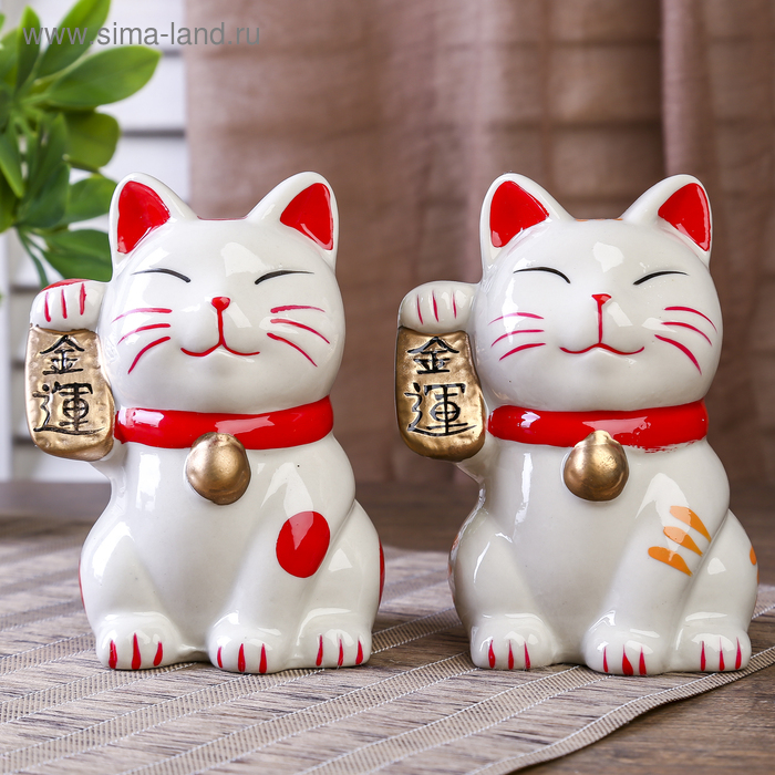 Копилка керамика Копилка керамика "Манэки-нэко - иероглиф богатство" 11,5х9х7,3 см