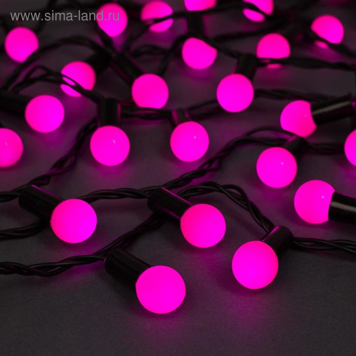 Гирлянда «Нить» 20 м с насадками «Шарики 1.5 см», IP44, тёмная нить, 200 LED, свечение розовое, 8 режимов, 220 В Гирлянда «Нить» 20 м с насадками «Шарики 1.5 см», IP44, тёмная нить, 200 LED, свечение розовое, 8 режимов, 220 В